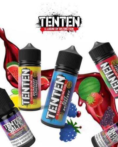 PACK OF 10 PCS: Nic Salt 10ml E Liquid TEN TEN Premium Vape Juice 50VG/50PG 10 & 20 mg