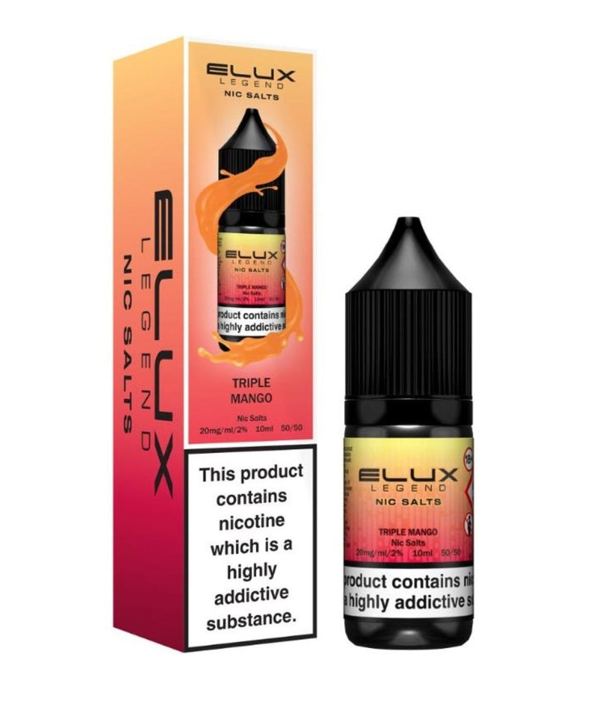 Pack of 10 PCS: Elux Nic Salt 10ml E Liquid Vape Juice- Elux Salts 50VG/50PG with 10 mg & 20 mg. TPD UK
