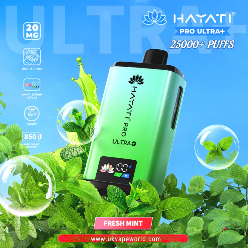 Hayati Pro Ultra Plus 25K Bar Twist Pod Kit – 25,000 Puffs | 20mg Nic Salt | Dual Prefilled Pods | Rechargeable Vape Device