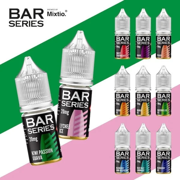 Pack of 10 Bar Series Nic Salts 10 mg 20mg , 10 ml , 50/50/ VG PG