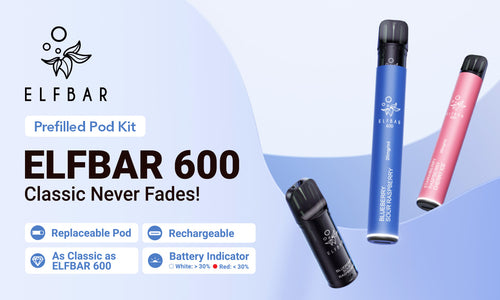 ELFBAR 600 Prefilled Pod Vape Kit – 500mAh Battery | USB-C Charging | Inhale Activated | Compatible with Elfa & Elfa Pro Pods
