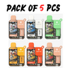 Pack of 5 Pyne Pod Boost 8500 Pod  kit Devices -POD KIT Nicotine-Free, 0mg