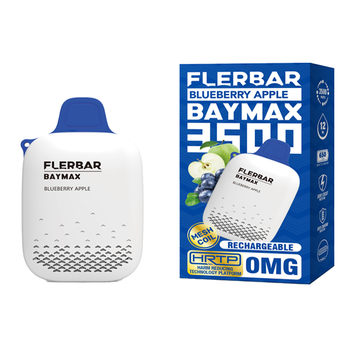 Pack of 5 FLERBAR BAYMAX 3500  PREFILLED -DEVICE 0MG nic Rechargeable Battery