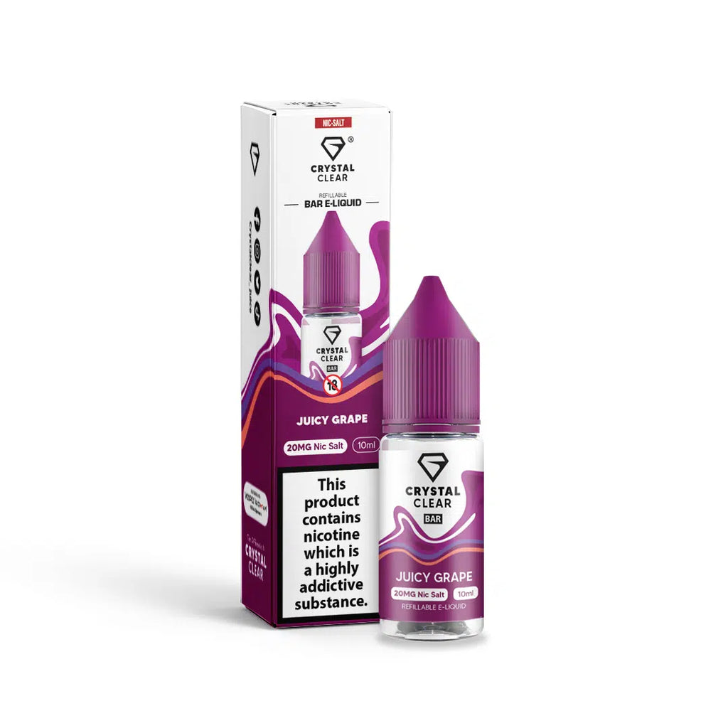 Crystal Clear Juice Bar Nic Salts  10ml – 10mg and 20mg  TPD UK
