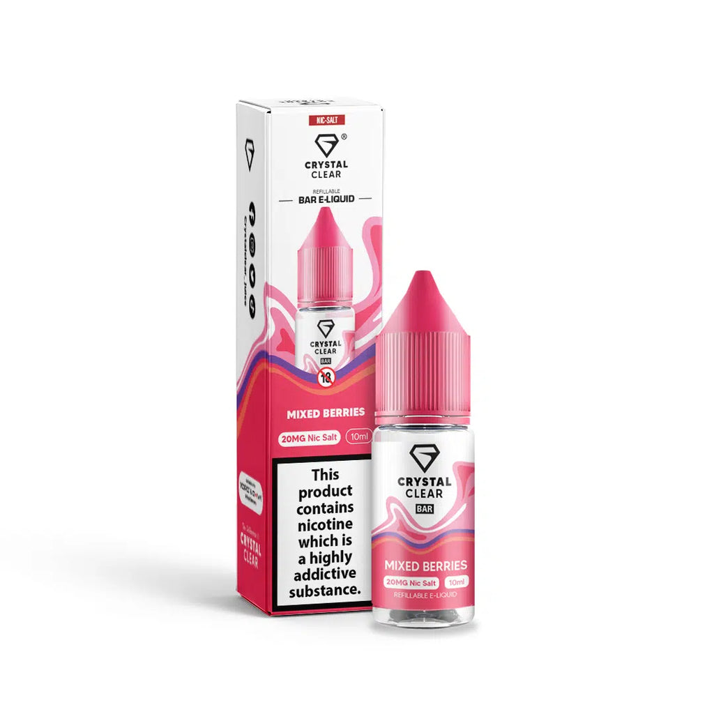 Crystal Clear Juice Bar Nic Salts  10ml – 10mg and 20mg  TPD UK