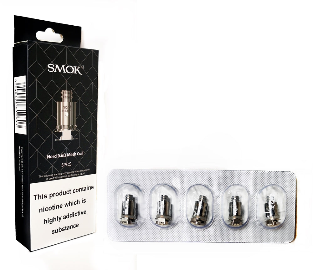 Smok Nord AIO 19 Replacement Coils Mesh 0.6 Ohm-MTL 0.8 Ohm-0.6 Ohm 5PK - Dreamlandvape