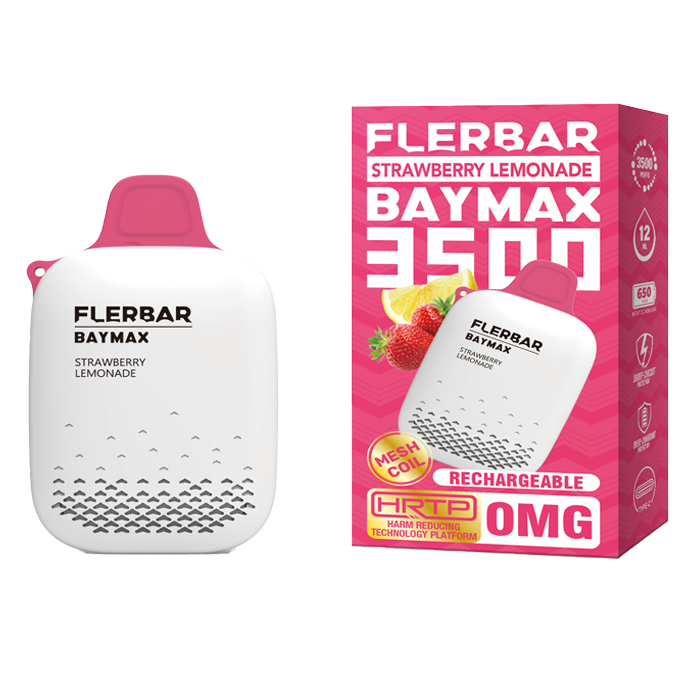 Pack of 5 FLERBAR BAYMAX 3500  PREFILLED -DEVICE 0MG nic Rechargeable Battery