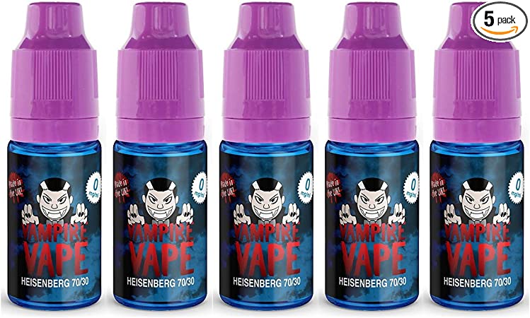 VAMPIRE VAPE E-LIQUID 5 X 10ml Juice Heisenberg Pinkman Ice 3MG 6MG 12MG 18MG UK