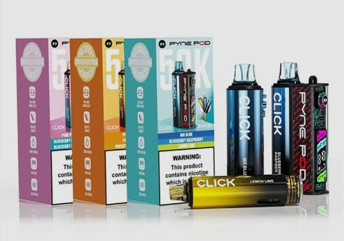 Pyne Pod Click 50K Prefilled Vape Kit – 50,000 Puffs | Dual Mode | 20mg Nic Salt | OLED Display | Rechargeable