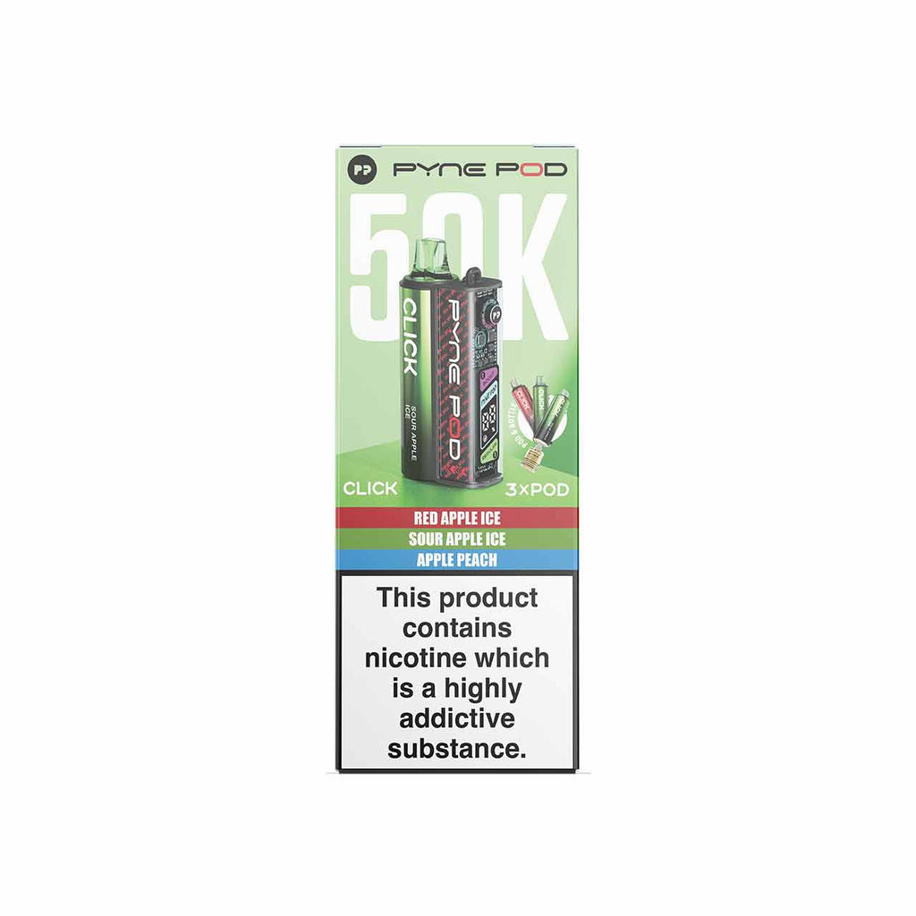 Pyne Pod Click 50K Prefilled Vape Kit – 50,000 Puffs | Dual Mode | 20mg Nic Salt | OLED Display | Rechargeable