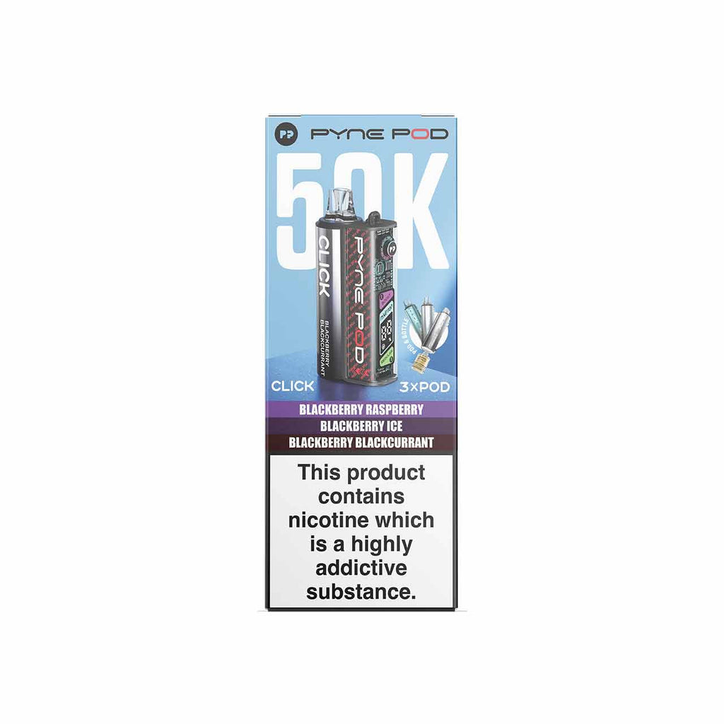 Pyne Pod Click 50K Prefilled Vape Kit – 50,000 Puffs | Dual Mode | 20mg Nic Salt | OLED Display | Rechargeable