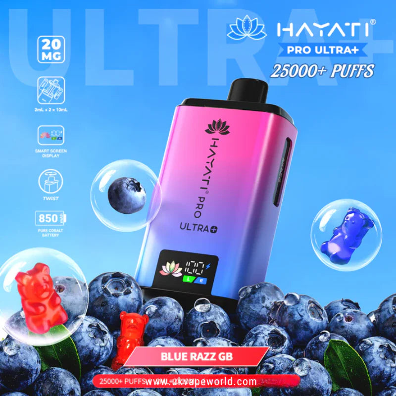 Hayati Pro Ultra Plus 25K Bar Twist Pod Kit – 25,000 Puffs | 20mg Nic Salt | Dual Prefilled Pods | Rechargeable Vape Device