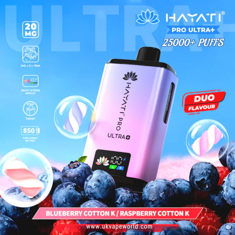 Hayati Pro Ultra Plus 25K Bar Twist Pod Kit – 25,000 Puffs | 20mg Nic Salt | Dual Prefilled Pods | Rechargeable Vape Device