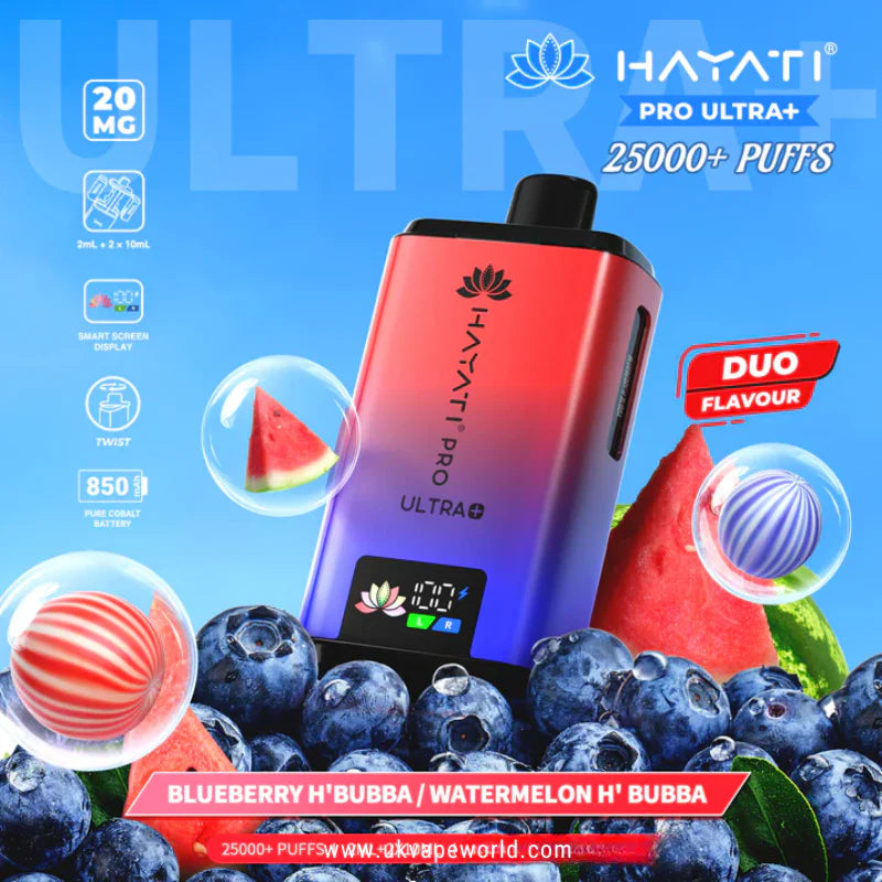 Hayati Pro Ultra Plus 25K Bar Twist Pod Kit – 25,000 Puffs | 20mg Nic Salt | Dual Prefilled Pods | Rechargeable Vape Device