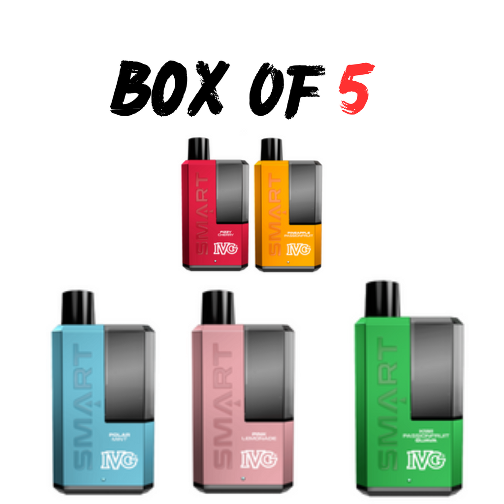 IVG Smart 5500 Vape POD Kit - Box Of 5 pc- rechargeable battery PREFIL Dreamlandvape IVG Smart 5500 Vape POD Kit - Box Of 5 pc- rechargeable battery PREFIL Dreamlandvape