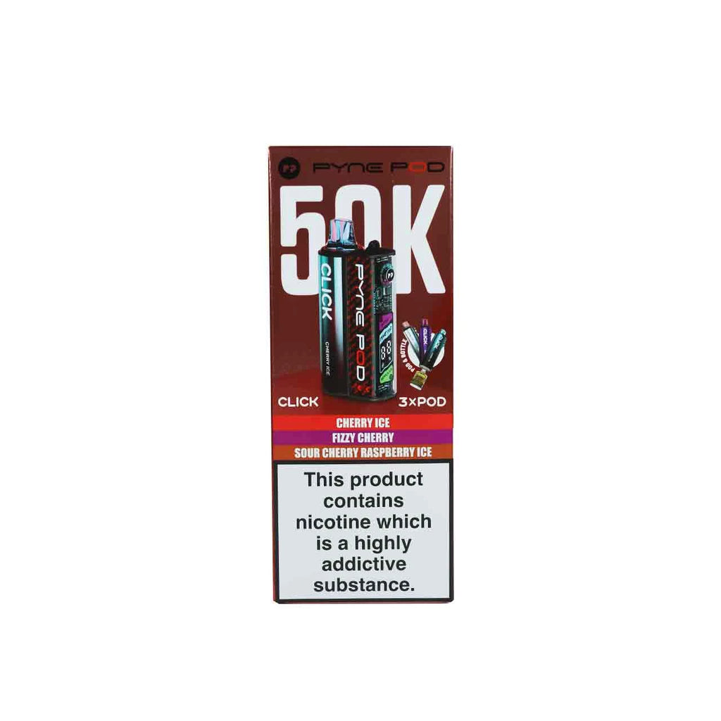 Pyne Pod Click 50K Prefilled Vape Kit – 50,000 Puffs | Dual Mode | 20mg Nic Salt | OLED Display | Rechargeable