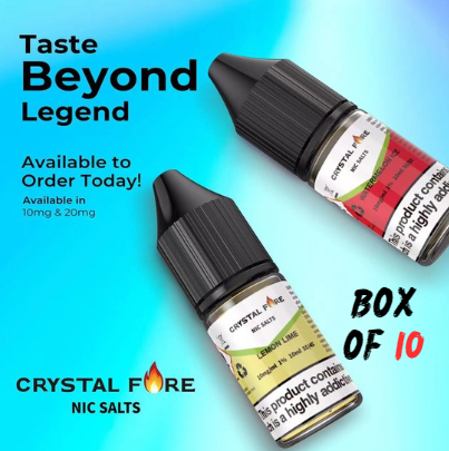 Box of 10 Crystal Fire Salts E-Liquid 10 mg 20 mg