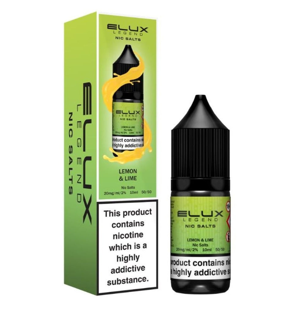 Pack of 10 PCS: Elux Nic Salt 10ml E Liquid Vape Juice- Elux Salts 50VG/50PG with 10 mg & 20 mg. TPD UK