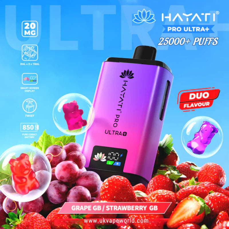 Hayati Pro Ultra Plus 25K Bar Twist Pod Kit – 25,000 Puffs | 20mg Nic Salt | Dual Prefilled Pods | Rechargeable Vape Device