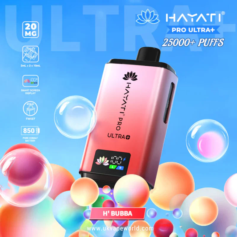 Hayati Pro Ultra Plus 25K Bar Twist Pod Kit – 25,000 Puffs | 20mg Nic Salt | Dual Prefilled Pods | Rechargeable Vape Device