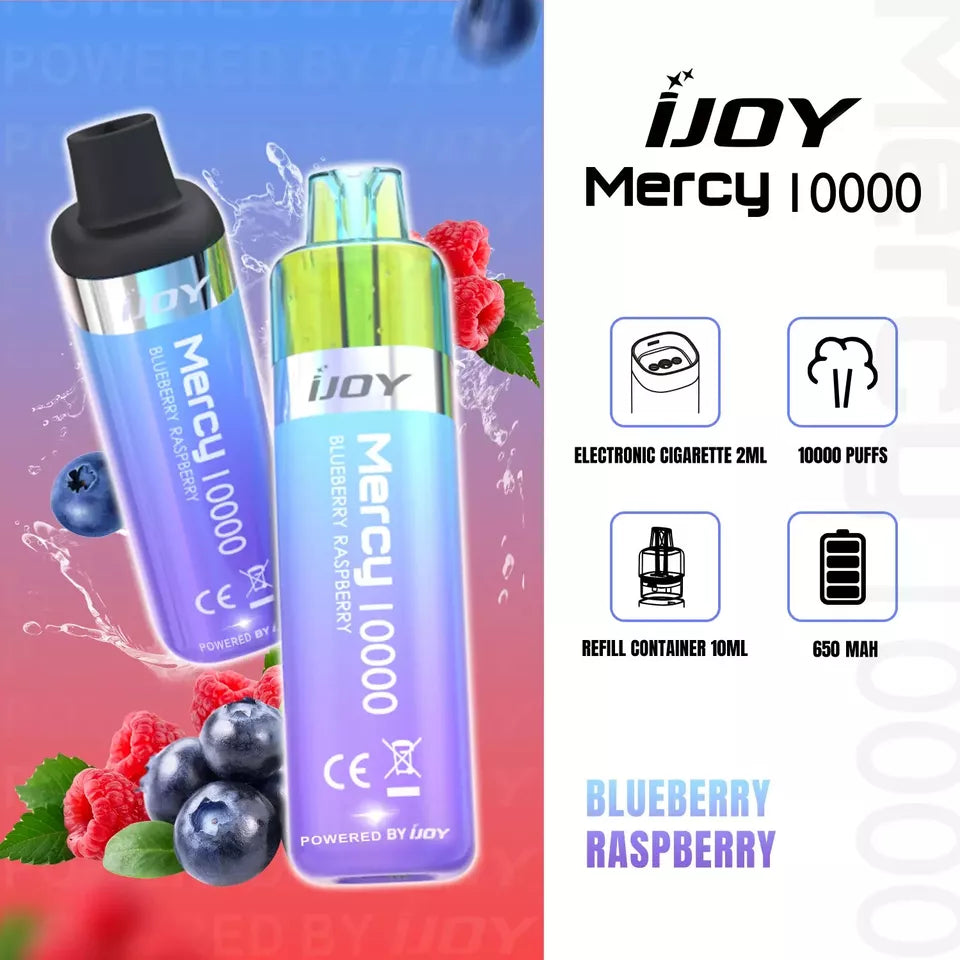 iJoy Mercy 10000 PUFF PREFILLED 20 MG Vape Pod Kit 2ML 20mg 650 MAH TPD Complaint