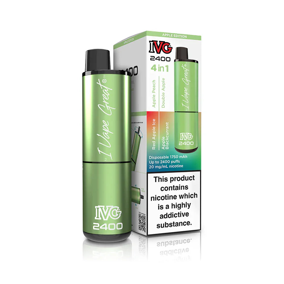 Pack of 5 PCS: IVG 2400  MULTI FLAVOUR EDITION Disposable Vape lodging 4 x 2ml units 20 mg TPD