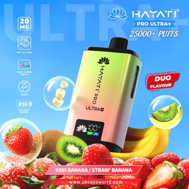 Hayati Pro Ultra Plus 25K Bar Twist Pod Kit – 25,000 Puffs | 20mg Nic Salt | Dual Prefilled Pods | Rechargeable Vape Device
