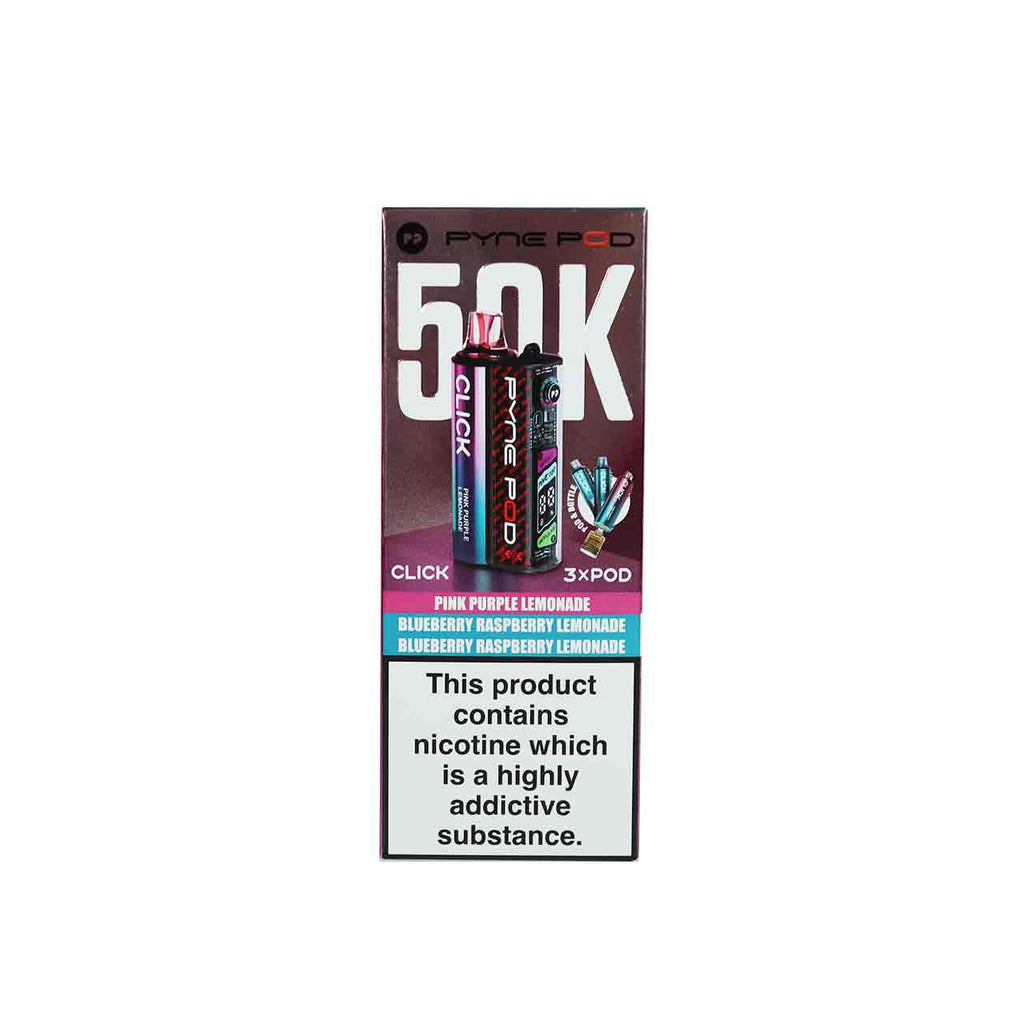 Pyne Pod Click 50K Prefilled Vape Kit – 50,000 Puffs | Dual Mode | 20mg Nic Salt | OLED Display | Rechargeable