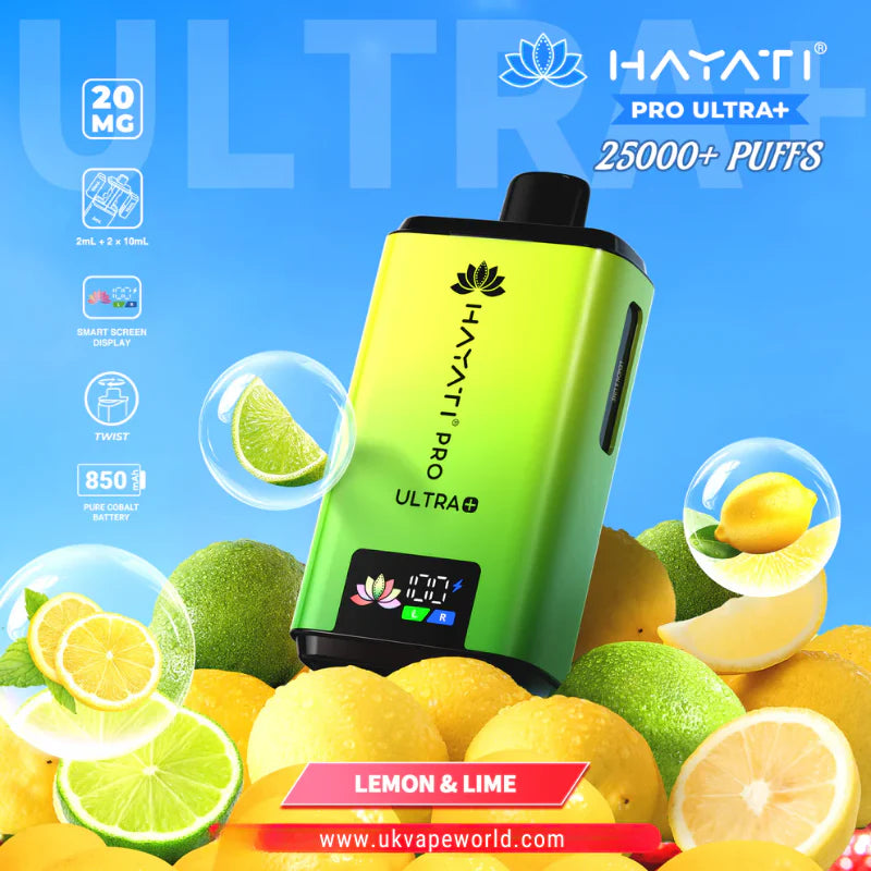 Hayati Pro Ultra Plus 25K Bar Twist Pod Kit – 25,000 Puffs | 20mg Nic Salt | Dual Prefilled Pods | Rechargeable Vape Device