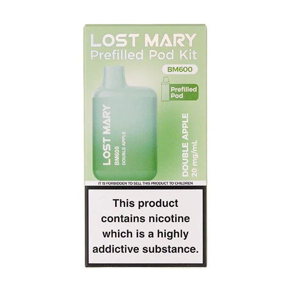 Lost Mary BM600 Prefilled Pod Kit – Box of 10 Devices | 600 Puffs Each | 20mg Nic Salt | Rechargeable Pod Vape