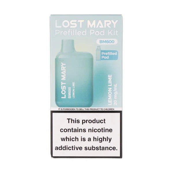 Lost Mary BM600 Prefilled Pod Kit – Box of 10 Devices | 600 Puffs Each | 20mg Nic Salt | Rechargeable Pod Vape