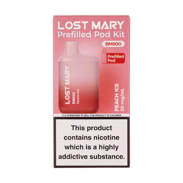 Lost Mary BM600 Prefilled Pod Kit – Box of 10 Devices | 600 Puffs Each | 20mg Nic Salt | Rechargeable Pod Vape