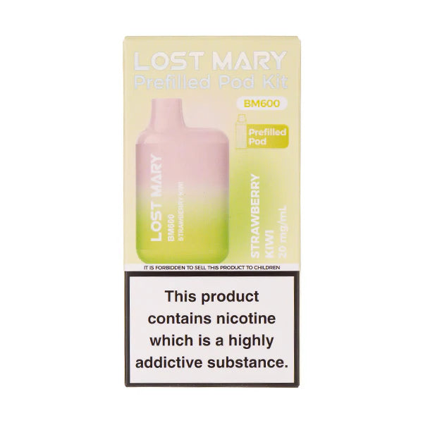 Lost Mary BM600 Prefilled Pod Kit – Box of 10 Devices | 600 Puffs Each | 20mg Nic Salt | Rechargeable Pod Vape