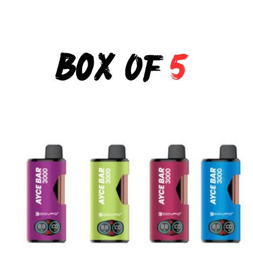 Box of 5 -Dovpo Ayce Bar 3000PUFF- 4 in 1 PRE FILLED POD KIT TPD