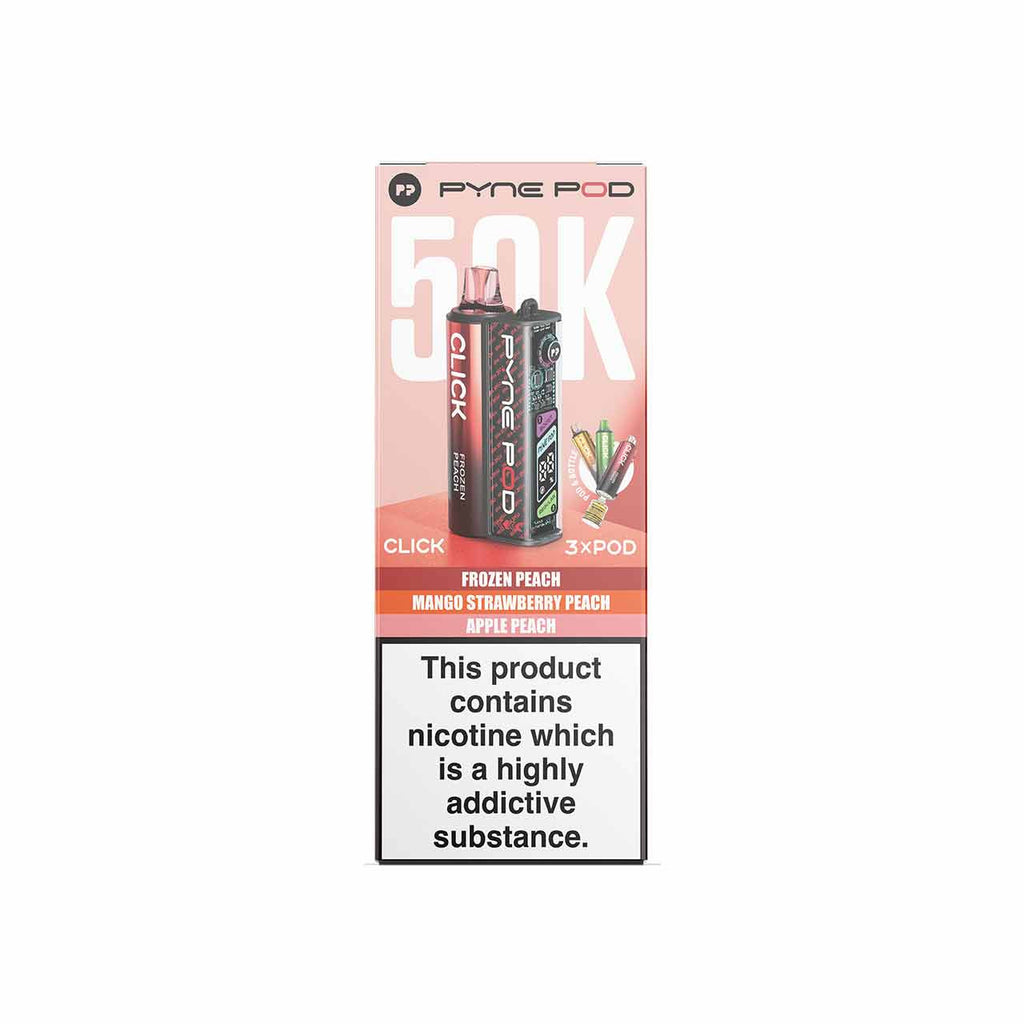 Pyne Pod Click 50K Prefilled Vape Kit – 50,000 Puffs | Dual Mode | 20mg Nic Salt | OLED Display | Rechargeable