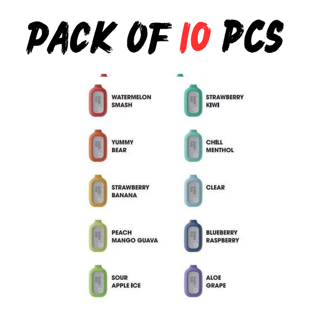 Pack of 10 INSTA BAR 5000 PUFFS RECHARGEABLE DISPOSABLE VAPE POD DEVICE 20mg 2ml
