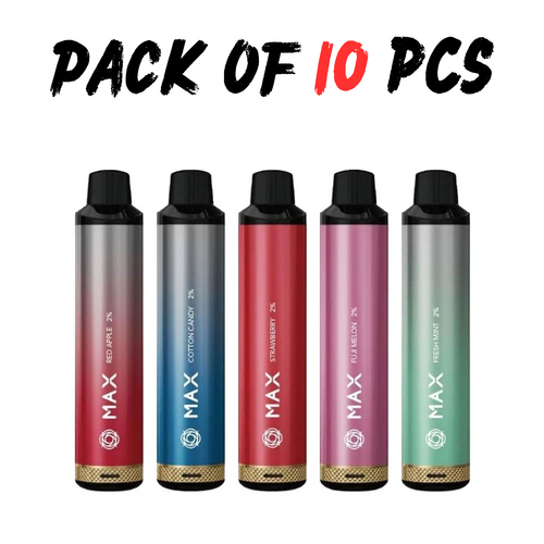 PACK OF 10  Elux Max 4000 puff bar Airflow Adjustable Rechargeable Vape 2 ml e-liquid