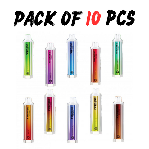 10 Pc- Bundles Elux FireRose EX4500 Puffs 2ml 20 mg 1500 MaH Pre-Filled E-Liquid