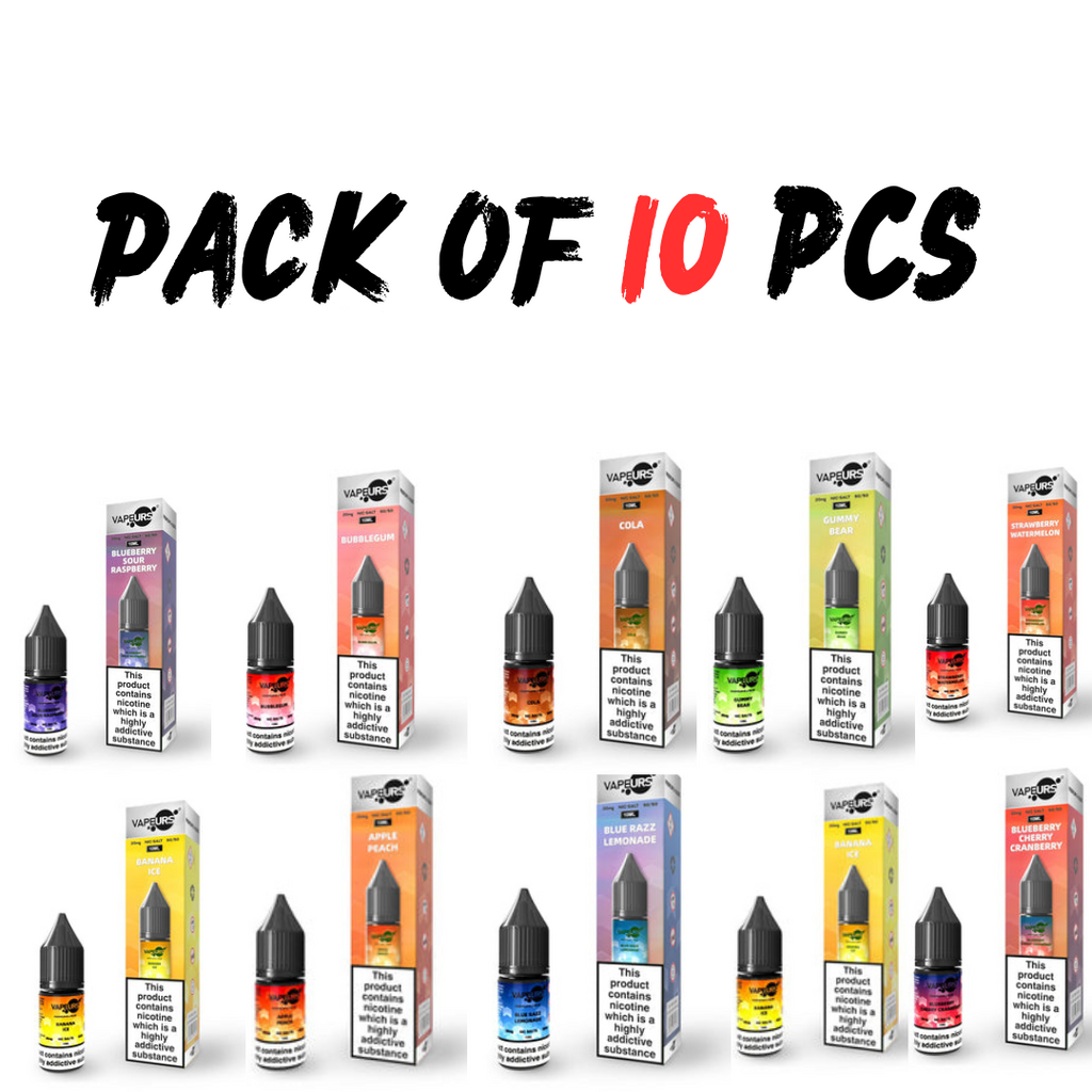 Pack of 10 VapeURS 10ml Nic Salts E-Liquid