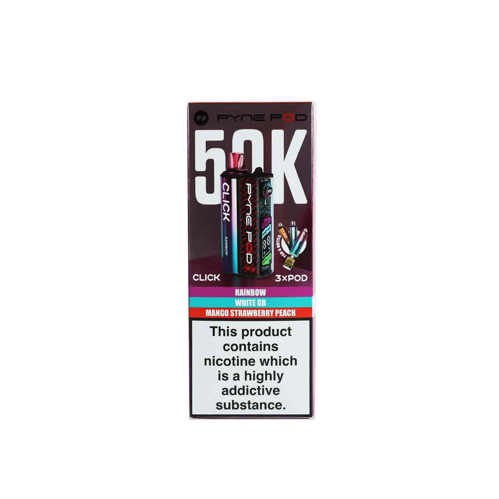 Pyne Pod Click 50K Prefilled Vape Kit – 50,000 Puffs | Dual Mode | 20mg Nic Salt | OLED Display | Rechargeable