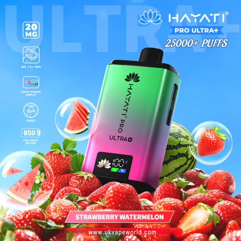 Hayati Pro Ultra Plus 25K Bar Twist Pod Kit – 25,000 Puffs | 20mg Nic Salt | Dual Prefilled Pods | Rechargeable Vape Device