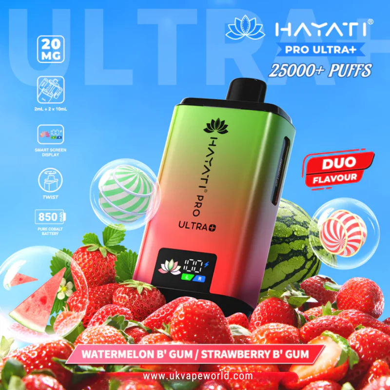 Hayati Pro Ultra Plus 25K Bar Twist Pod Kit – 25,000 Puffs | 20mg Nic Salt | Dual Prefilled Pods | Rechargeable Vape Device