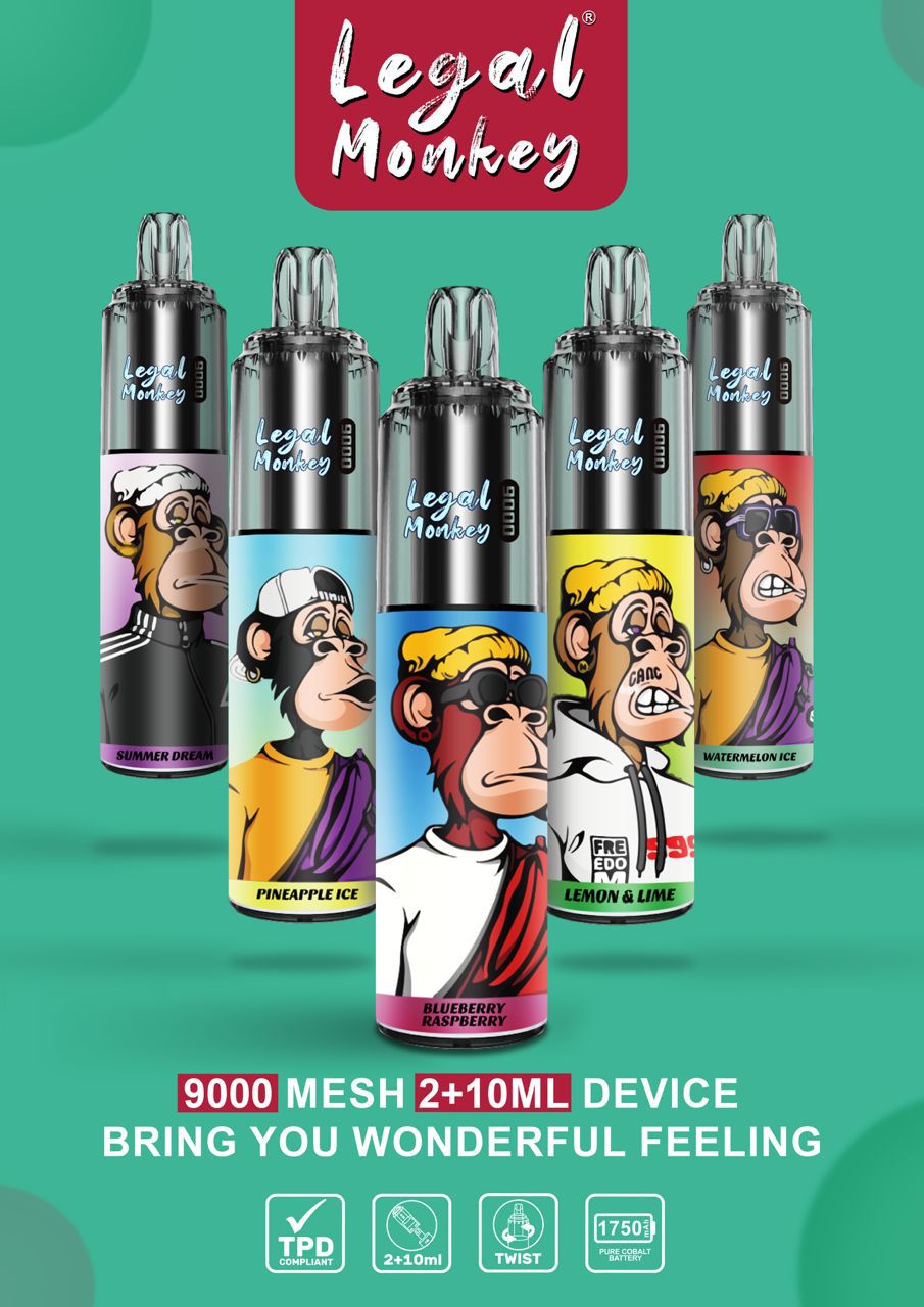 LEGAL MONKEY 9000 PREFILLED POD KIT 20MG TWIST TYPE 2+10ML TPD Dreamlandvape LEGAL MONKEY 9000 PREFILLED POD KIT 20MG TWIST TYPE 2+10ML TPD Dreamlandvape