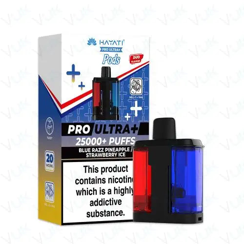 Hayati Pro Ultra Plus 25K Replacement Pods – Pack of 5 | 25,000 Puffs Per Pod | 20mg Nic Salt | Mesh Coil | MTL Vape Refill