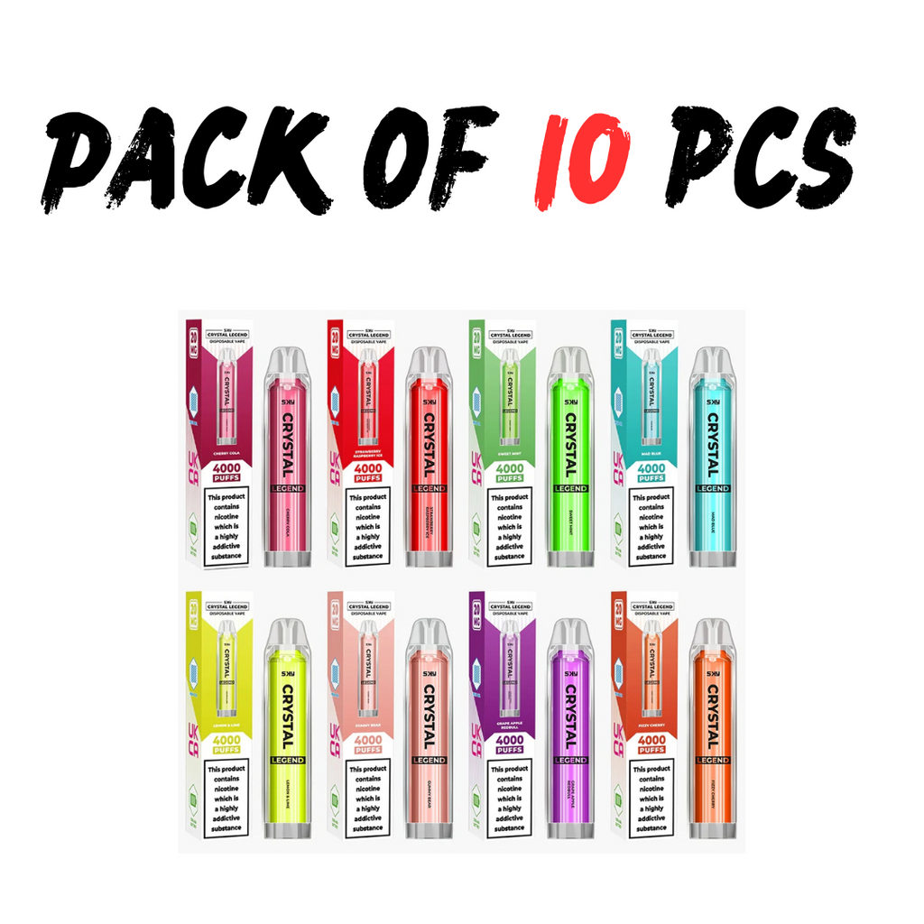 Pack of 10 SKY Crystal Legend  2ML 4000 Disposable  20MG ALL FLAVOURS