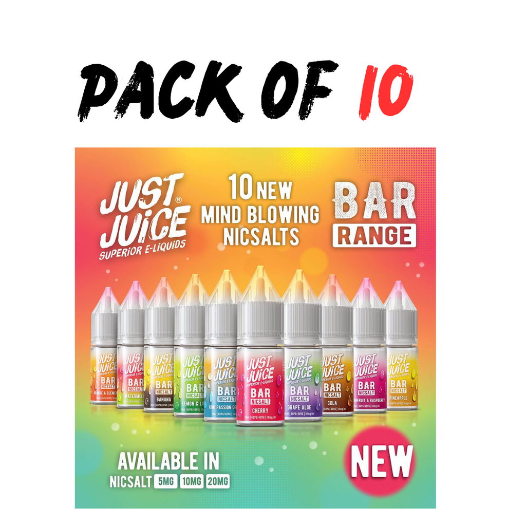 Pack of 10 Just Juice Bar NIC salts