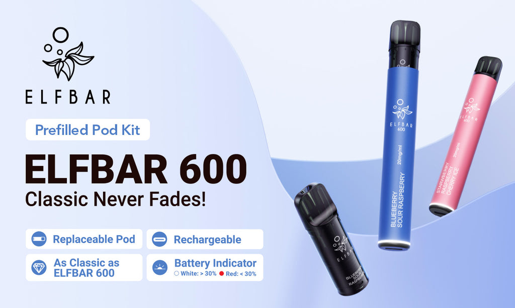 ELFBAR 600 Prefilled Pod Vape Kit 500mAh Battery | USB-C Charging | Dreamlandvape ELFBAR 600 Prefilled Pod Vape Kit 500mAh Battery | USB-C Charging | Dreamlandvape