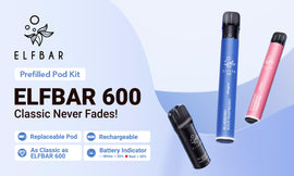 ELFBAR 600 Prefilled Pod Vape Kit – 500mAh Battery | USB-C Charging | Inhale Activated | Compatible with Elfa & Elfa Pro Pods