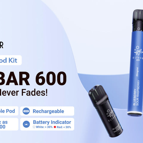 ELFBAR 600 Prefilled Pod Vape Kit – 500mAh Battery | USB-C Charging | Inhale Activated | Compatible with Elfa & Elfa Pro Pods