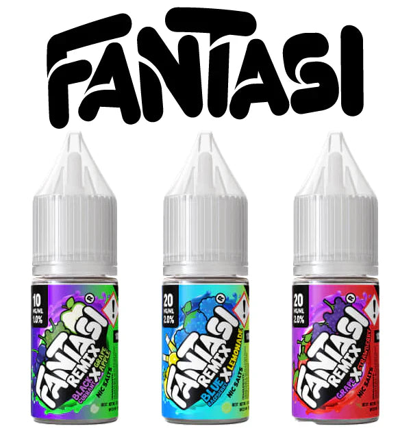 Pack of 10 Fantasi Bar Salts Vape Juice E-Liquid  50/50 VG 10 ml , 20mg and 10 mg Nic salt